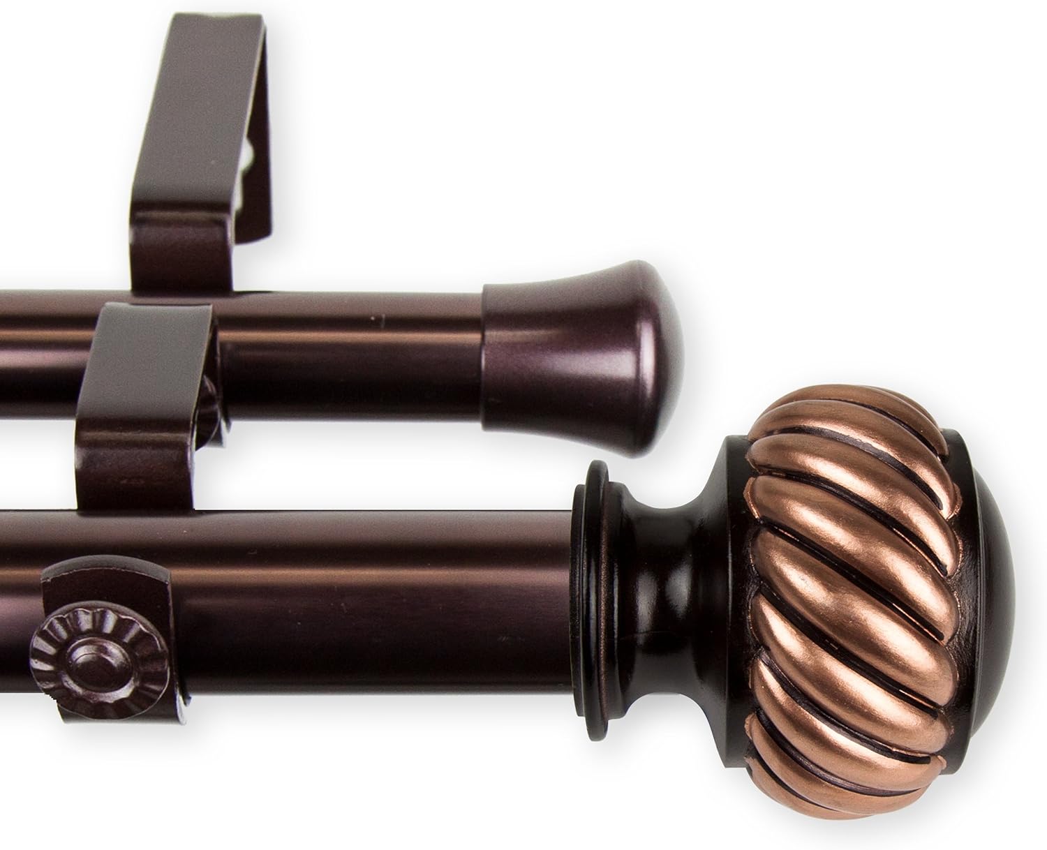 A&F Rod Décor - Seigfried 1" Double Curtain Rod 28-48 inch - Satin Nickel