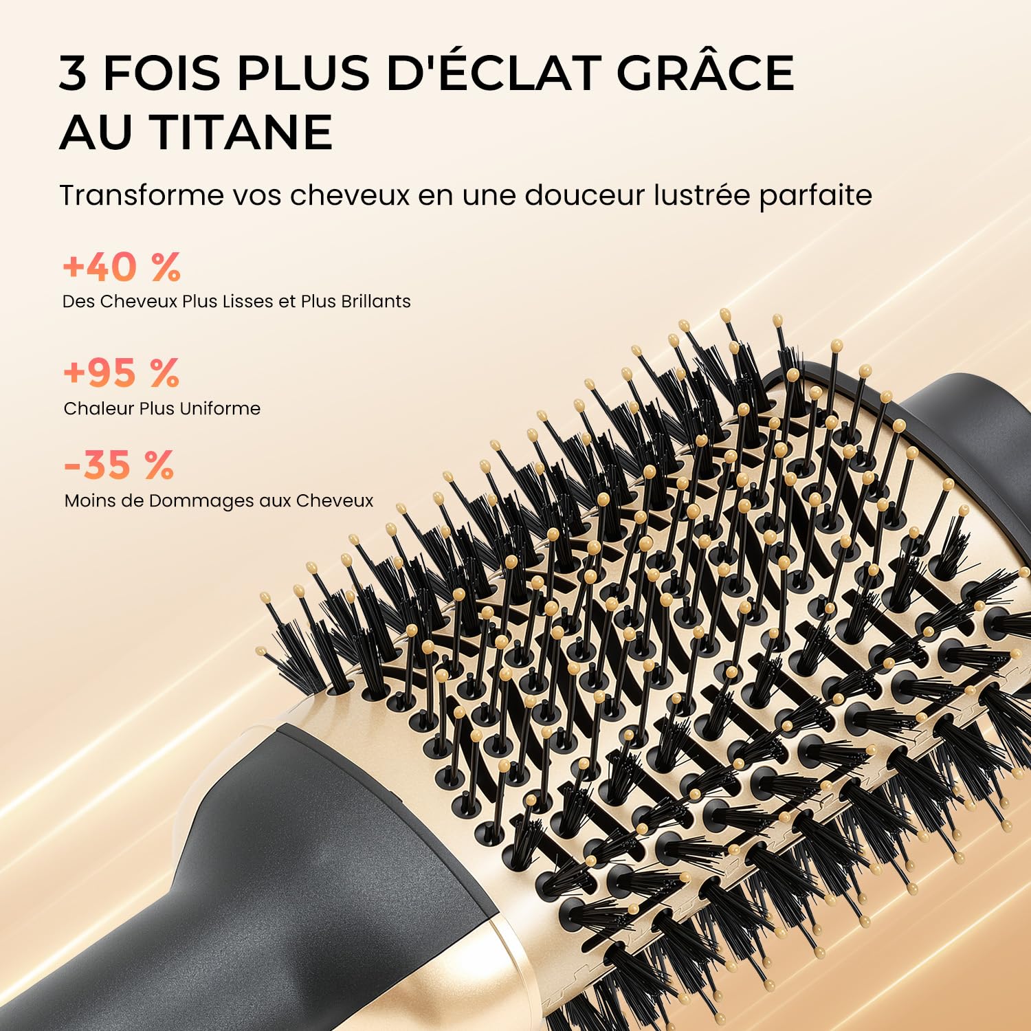 Brosse Soufflante 70 mm for Efficient Drying and Styling | Brosse à Ions Négatifs, Séchage Rapide 1000 W, Anti-Frisottis, Volume et Lissage, 3 Températures, pour Tous Types de Cheveux