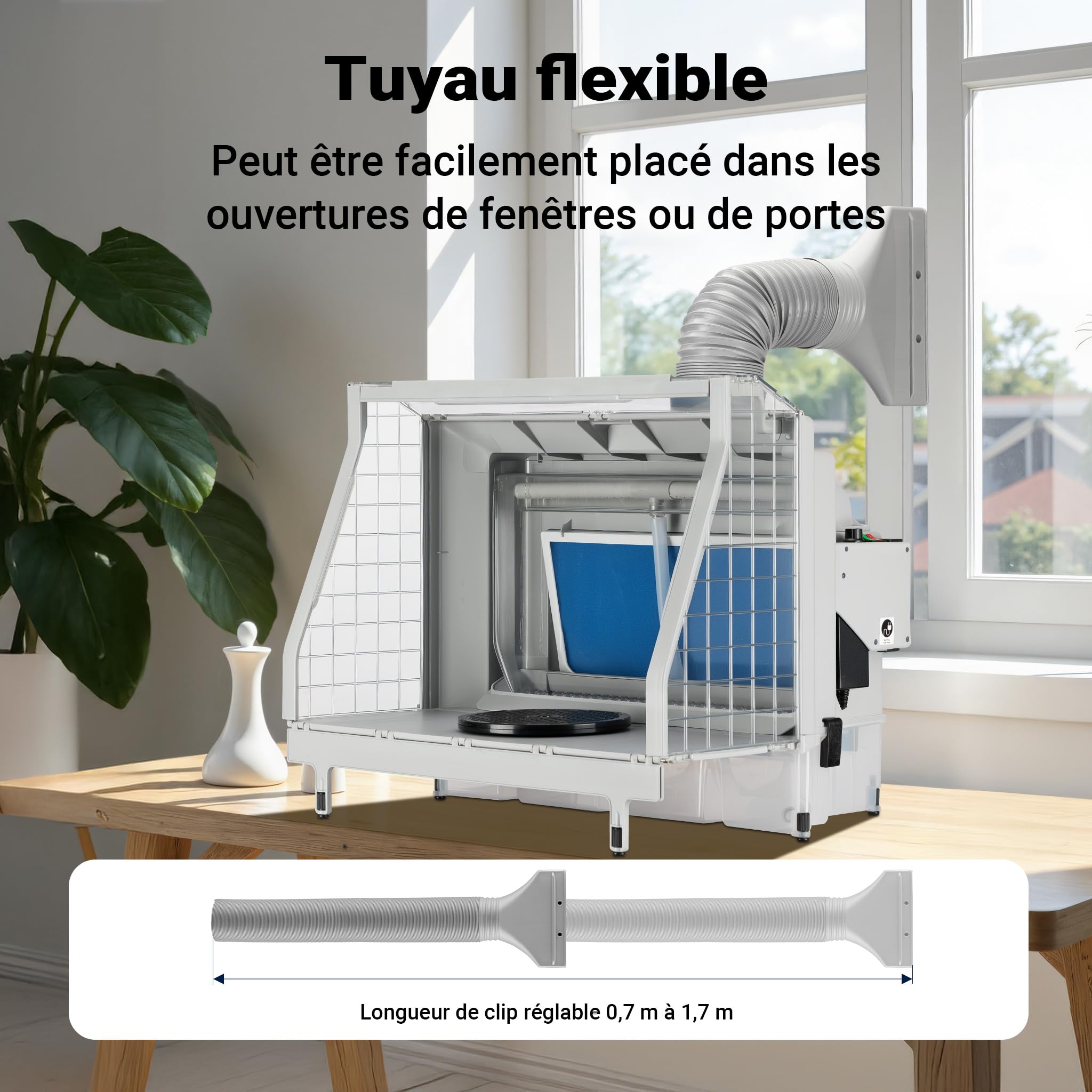 XPOtool Cabine d’Aspiration pour aérographie Airbrush 230 V – 52 DB – 11 m³/MN – avec Paroi d’Eau et Éclairage réglable – Extraction Vapeur Brouillard Peinture – Tatouage modélisme manucure Nail Art