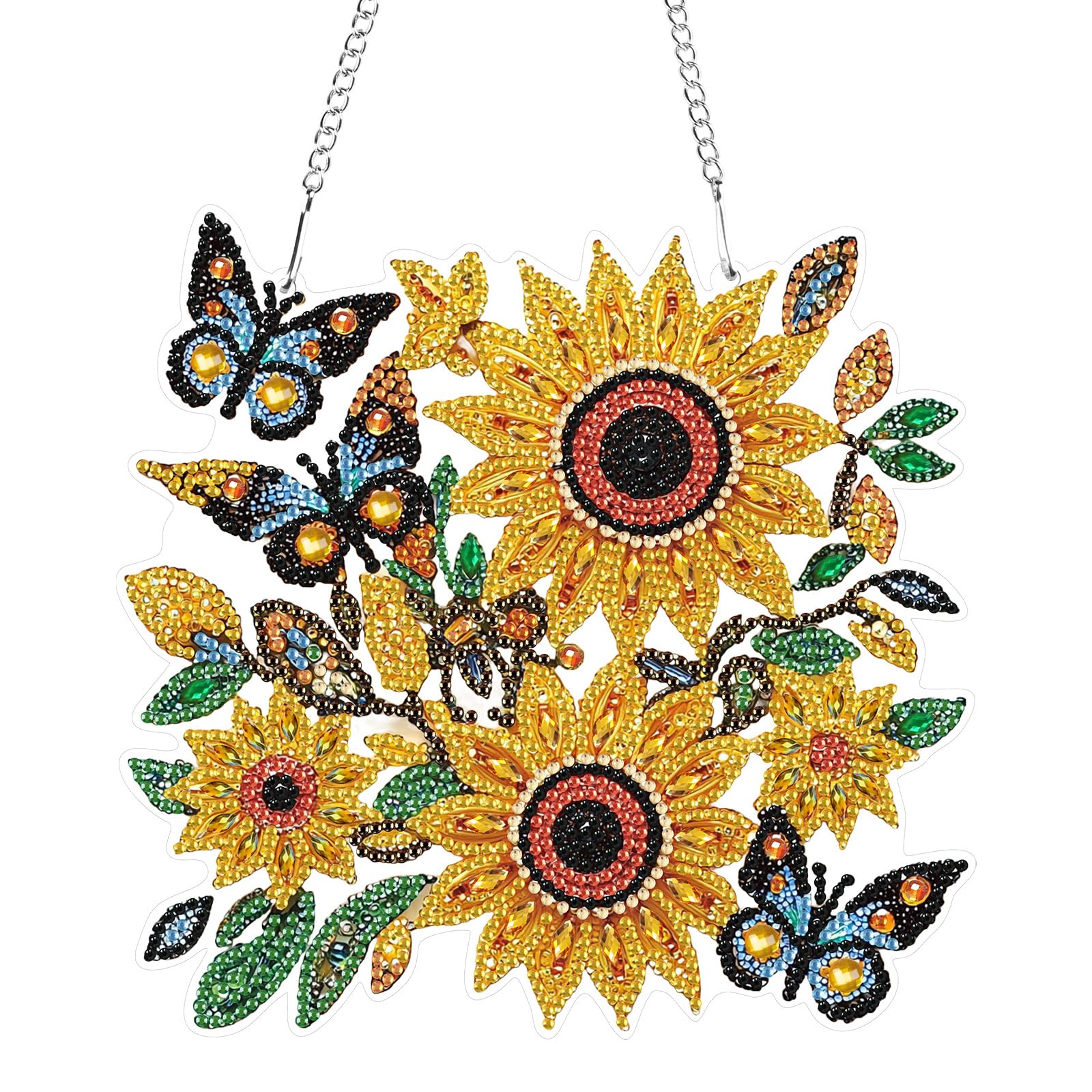 GHHKUD Diamond Painting Hanging Pendant Kit - DIY Sunflower Decoration With Sparkling Rhinestones