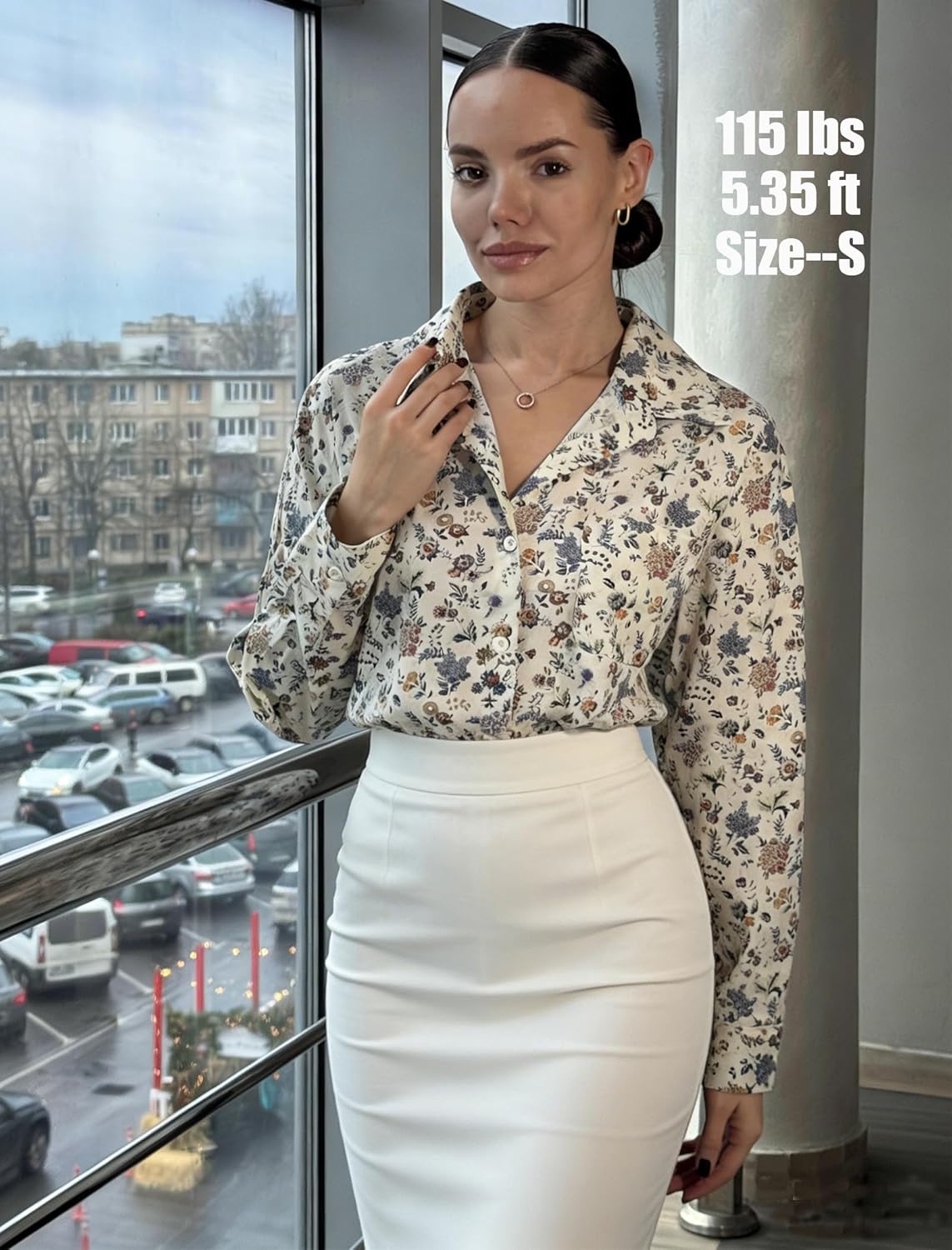 HOTOUCH Womens Button Down Shirts Linen Cotton Long Sleeve Blouses Casual Collared Loose Fit Gauze Tops with Pocket - Image 4