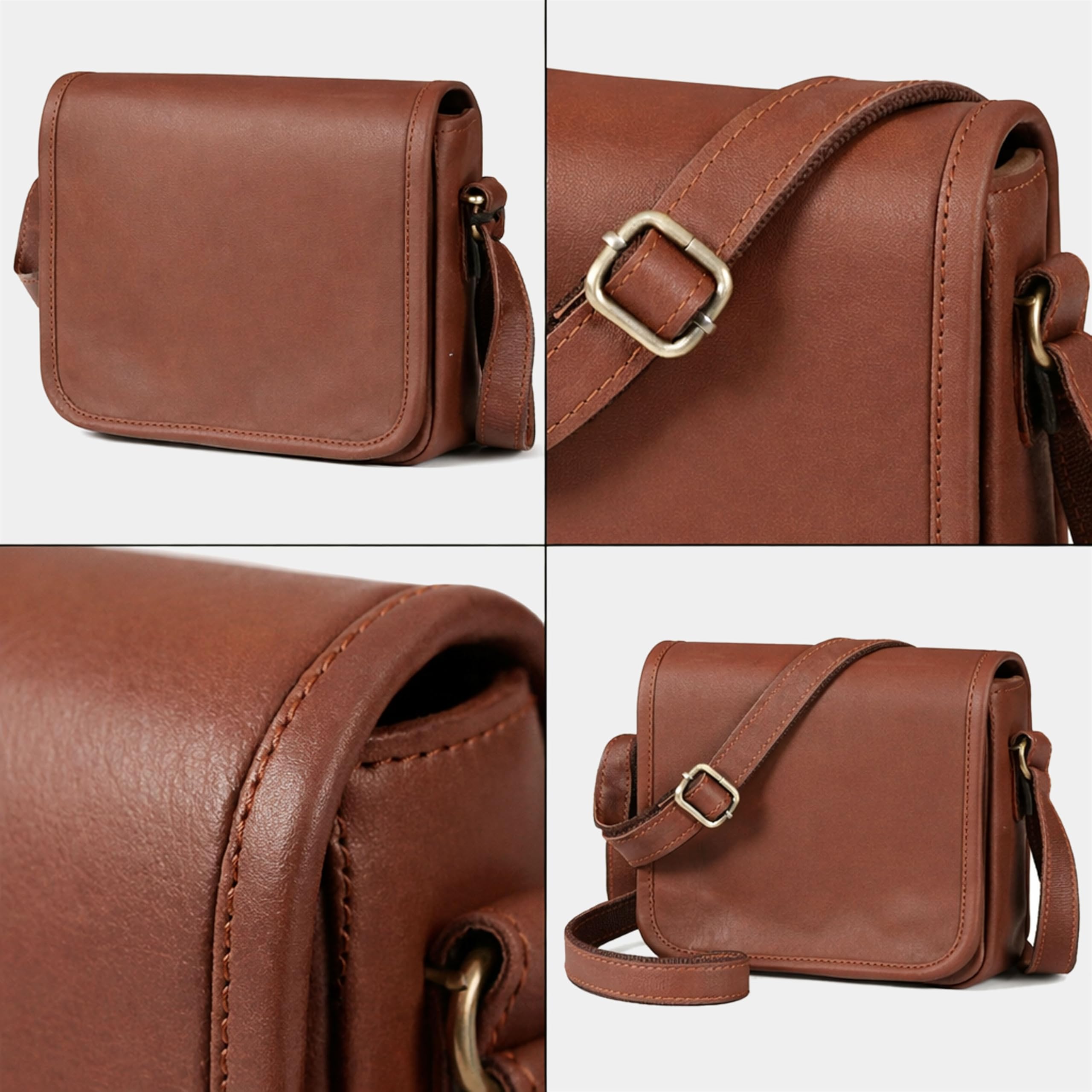 Kleine Umhängetasche aus echtem Leder, für iPad/Tablet, Vintage, 11,5 Zoll (27,9 cm) iPad Pro für Damen und Herren