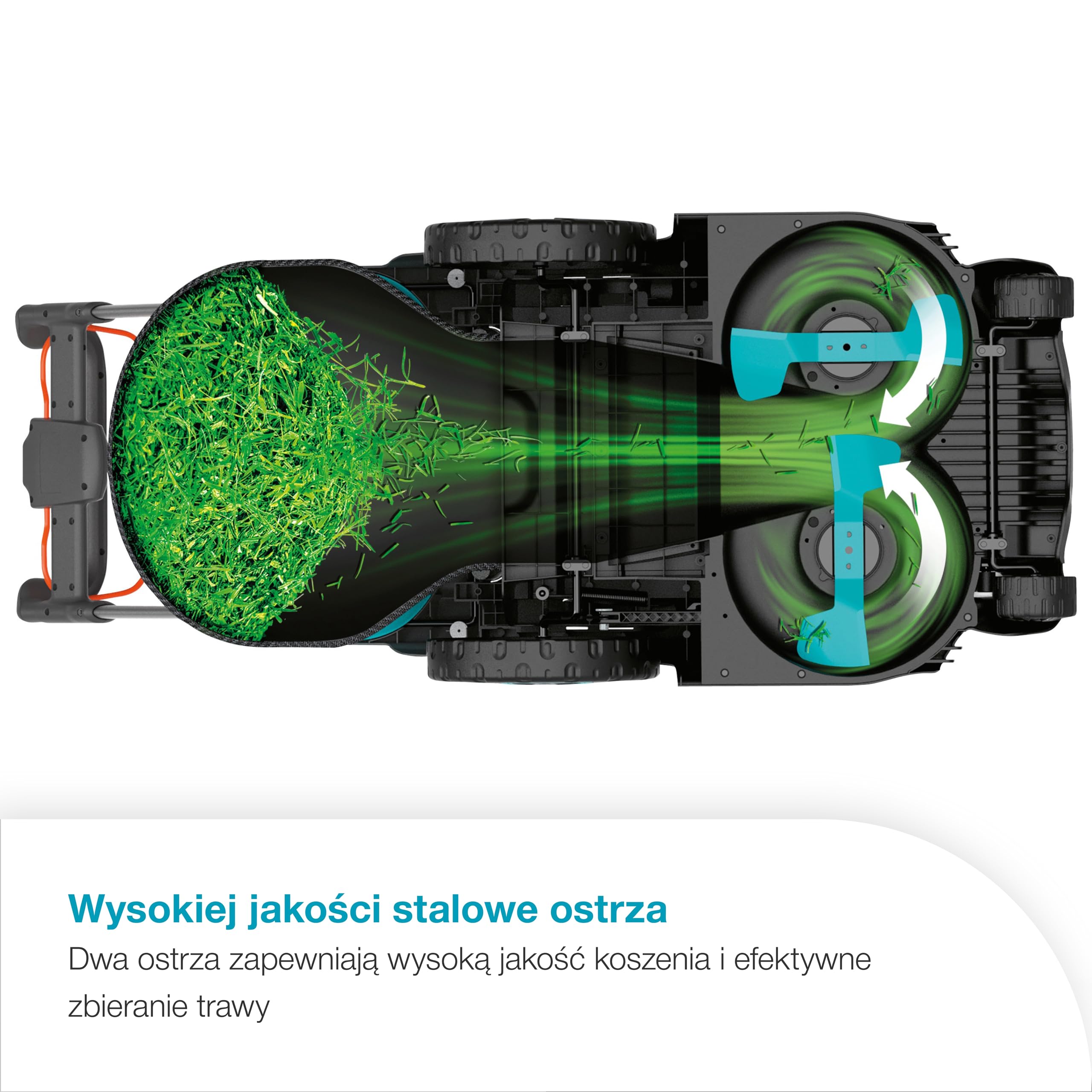 Gardena Kosiarka akumulatorowa PowerMax Duo 46/36 V, szerokość koszenia 46 cm, technologia DuoBlade, w tym akumulator POWER FOR ALL, ergonomiczna konstrukcja, wydajne koszenie trawnika (14646-65)