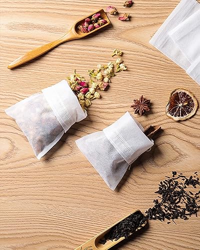 Miniatura 7 de 200 bolsas de té desechables para té de hojas sueltas, bolsas de filtro de té con cuchara de té gratis para té suelto, té de hojas sueltas, café,