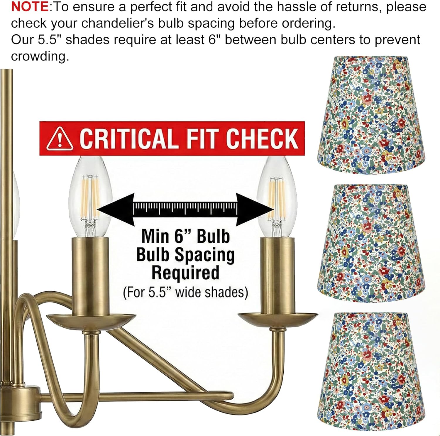 Small Lamp Shades Clip on Bulb, Chandelier Shades Set of 6, Mini Linen Lampshade 3.5x5x5.5in Small Lamp Shade for Chandelier Lamp Replacement (Type1)