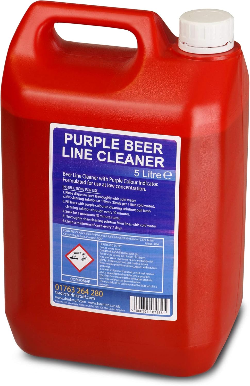 bardrinkstuff Beer Line Cleaner Case of 2 Bottles 5ltr Bottles Beer Pump Cleaner Clean