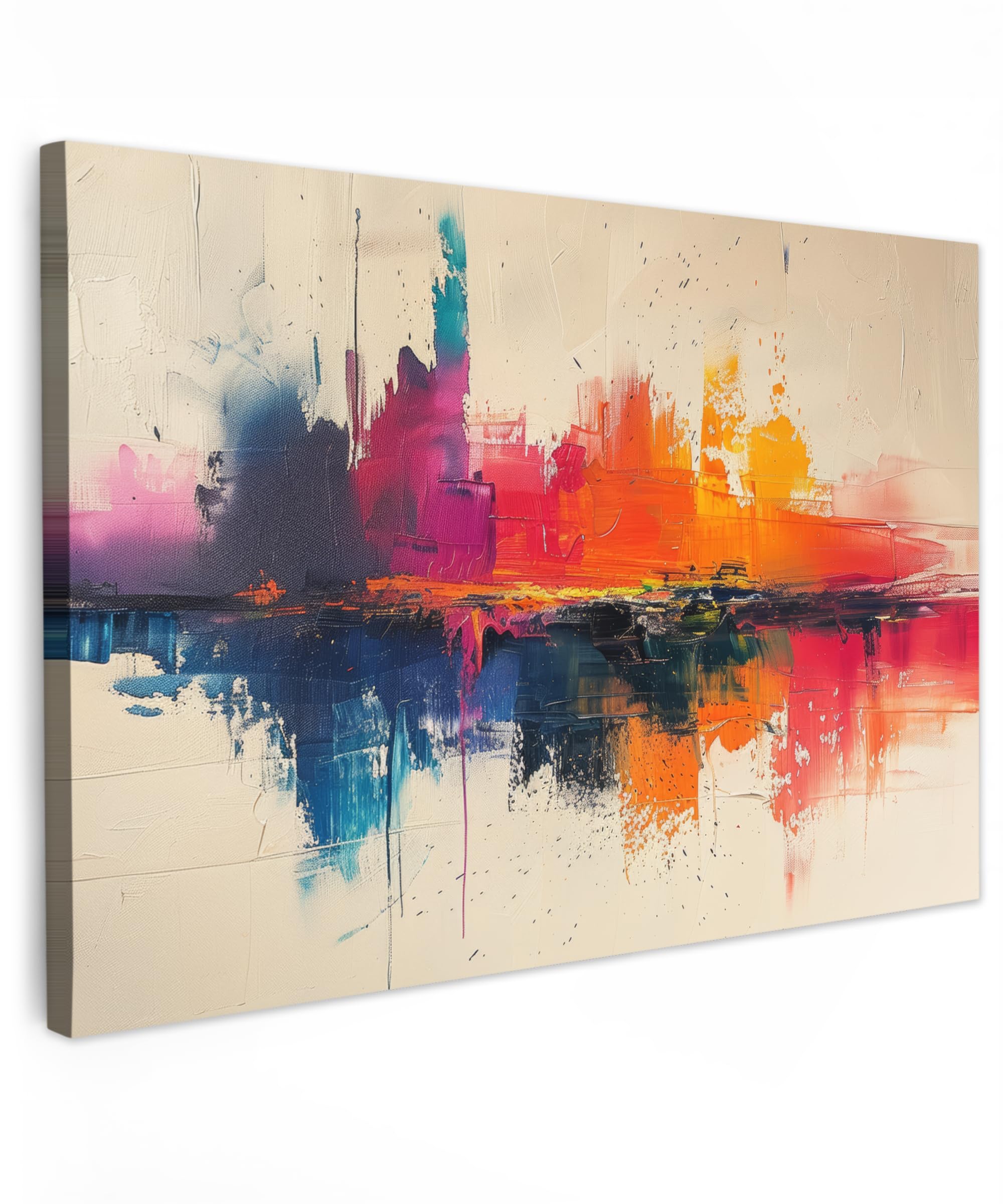 MuchoWow© Canvas Wall Art 35"x24" / 90x60 cm Decor Paintings Print framed on Canvas Pictures for Hallway Watercolour - Art - Modern