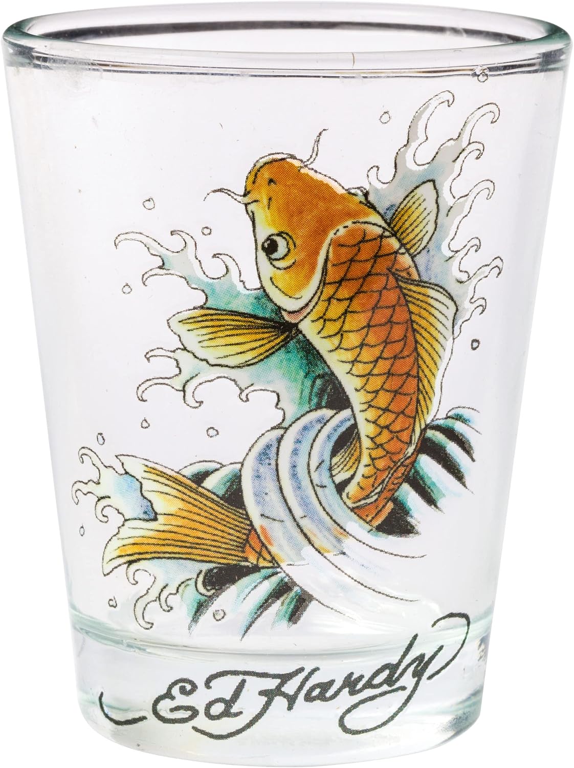 Silver Buffalo Ed Hardy Animals 4-Pack Mini Glass Set, 1.5 Ounces