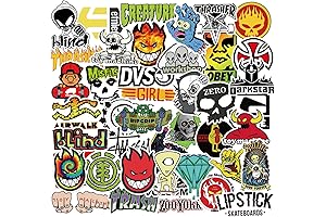 Skateboard Stickers: 100-Pack Waterproof Decals for Laptops, Water Bottles, and Skateboards