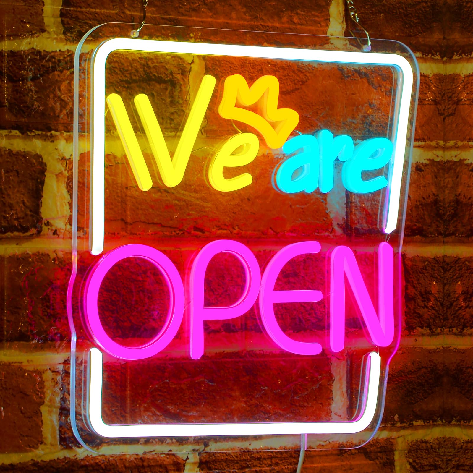 Rdutuok LED Neon We are Open Sign
