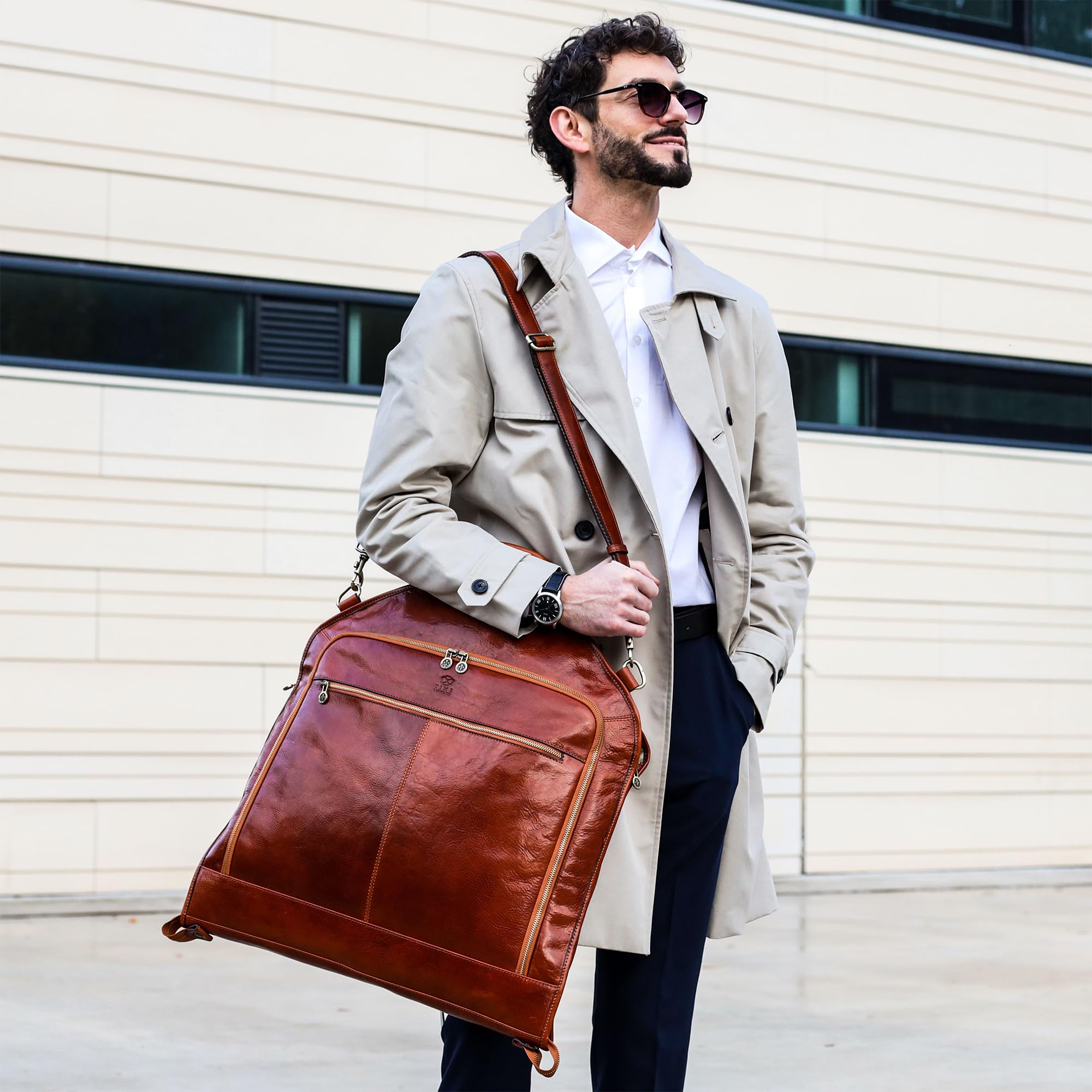 Time Resistance Bolsa de Piel Maleta de Mano Slim para Traje - Bolsa de Protección para Ropa