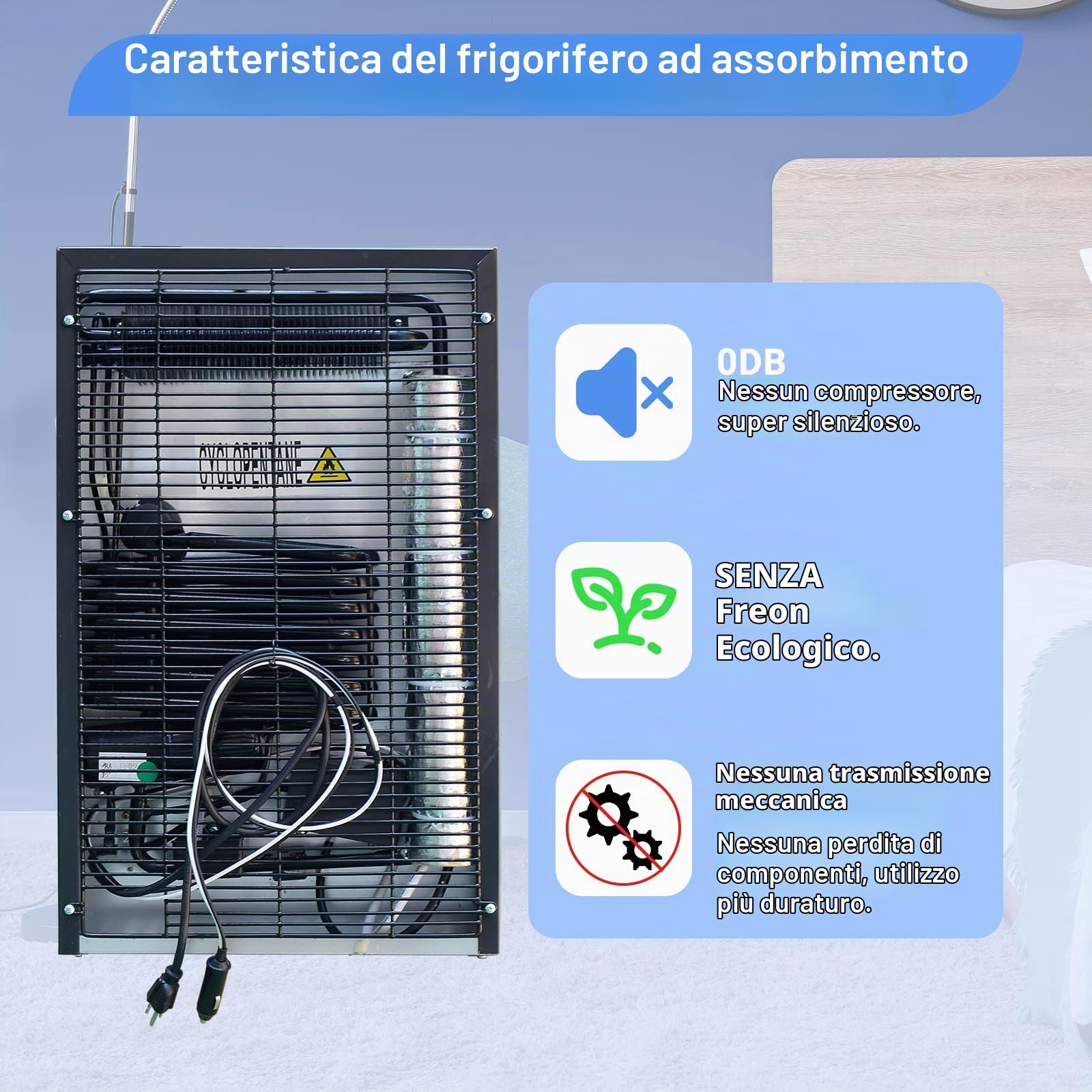 SMETA Frigorifero 12V 220V, Frigo 12V Mini Frigo 50L, Frigorifero Piccolo Silenzioso, Porta reversibile, Con serratura, Nero