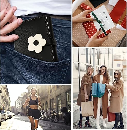 Miniatura 6 de LJCZKA Bonita cartera pequeña para niñas y mujeres, bloqueo RFID, piel sintética, tres plegadas, bolsillo para efectivo con tarjetero y billetera