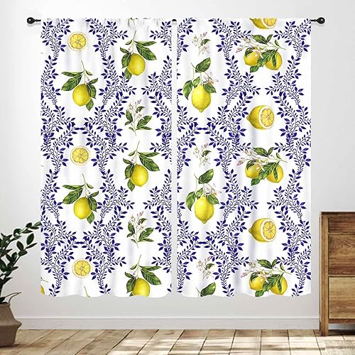 Miniatura 29 de Cortinas Rústicas de Cocina, Tenedor Cuchara Retro Tablón de Madera Granja País Tema de Cocina Citas Divertidas Tratamiento de Ventana para