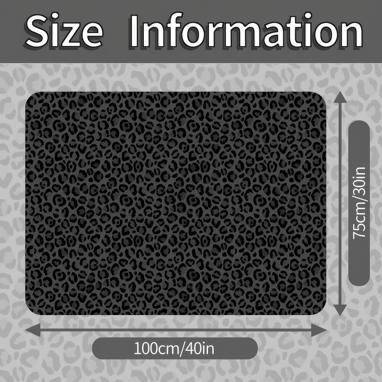 Universal Car Trunk Mat 29" x 39", Dense Black Leopard All Weather Trunk Protection Cargo Liner, Durable Cargo Mat Rear Trunk Liner,Stylish Vehicle Interior Accessories Suitable for Most Car Models