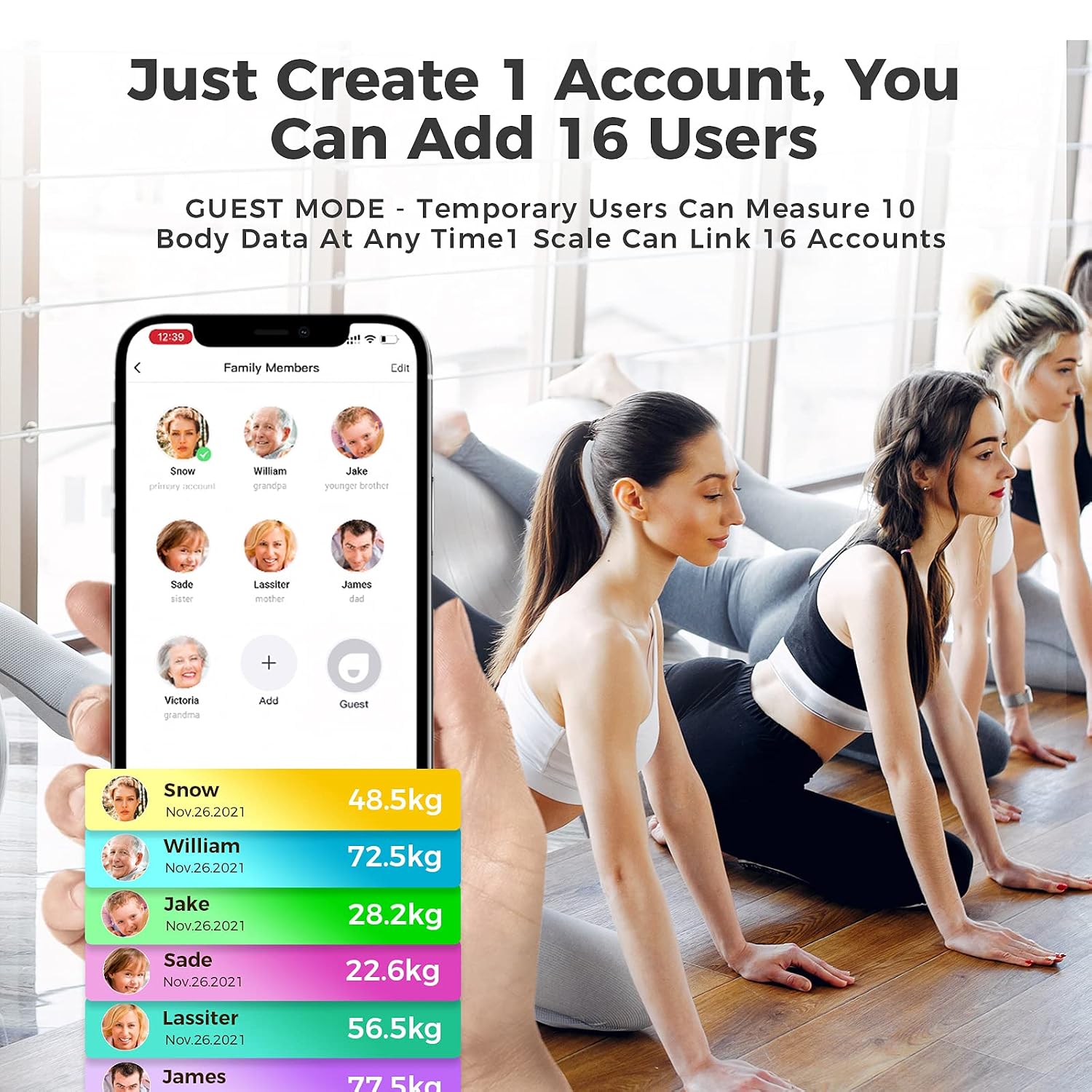 YUNMAI X Smart Body Fat Scale, Accurate Digital Bathroom Scale for Body Weight, Body Composition Analyzer with Health Monitor Sync Apps for Body Weight, Fat, Water, BMI, BMR, USB Charging, 396 lbs