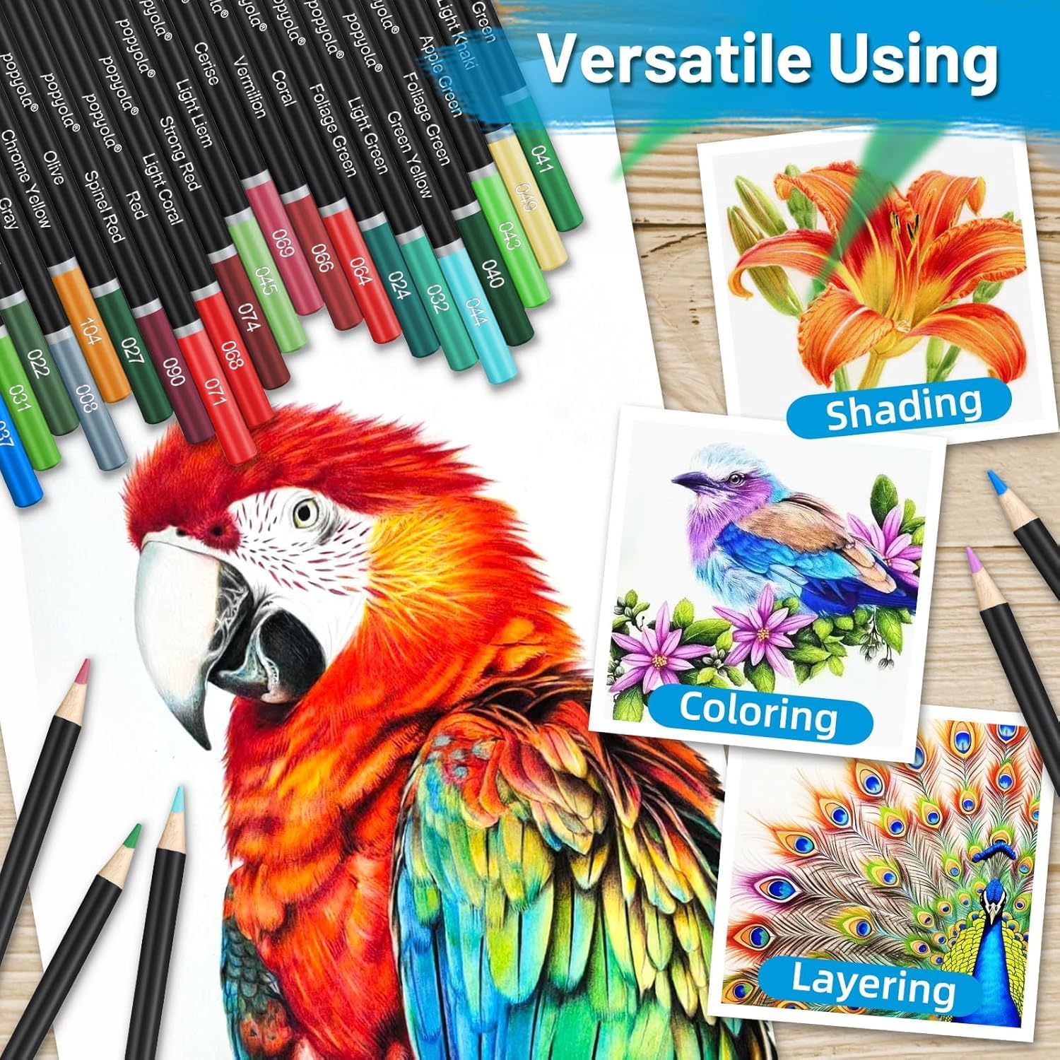 Corslet 135-teiliges Kunstbedarf: 120-teiliges Farbstifte-Set mit Skizzenbuch, Radiergummi, Spitzer und 12-teiliges Zeichenstift-Set, Schattierung, Graphit-Skizzierstifte, Ölbasis, Farbe zum Zeichnen