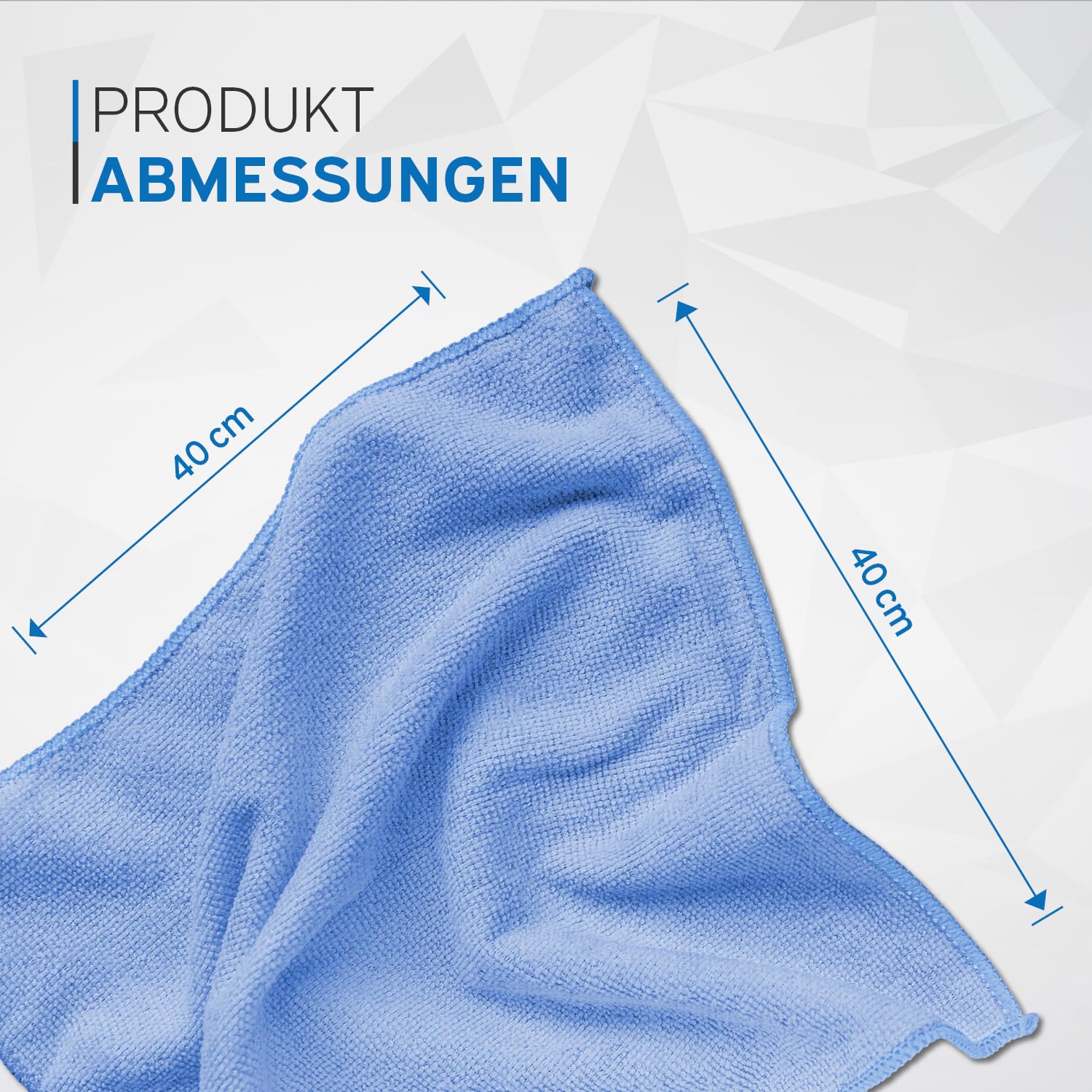 kör4u 200 paños de microfibra azul, 40 x 40 cm, 300 g/m², paños de limpieza para cocina, baño, cuidado del coche, paños de limpieza, paños de pulido, absorbentes, lavables a máquina a 60 °C