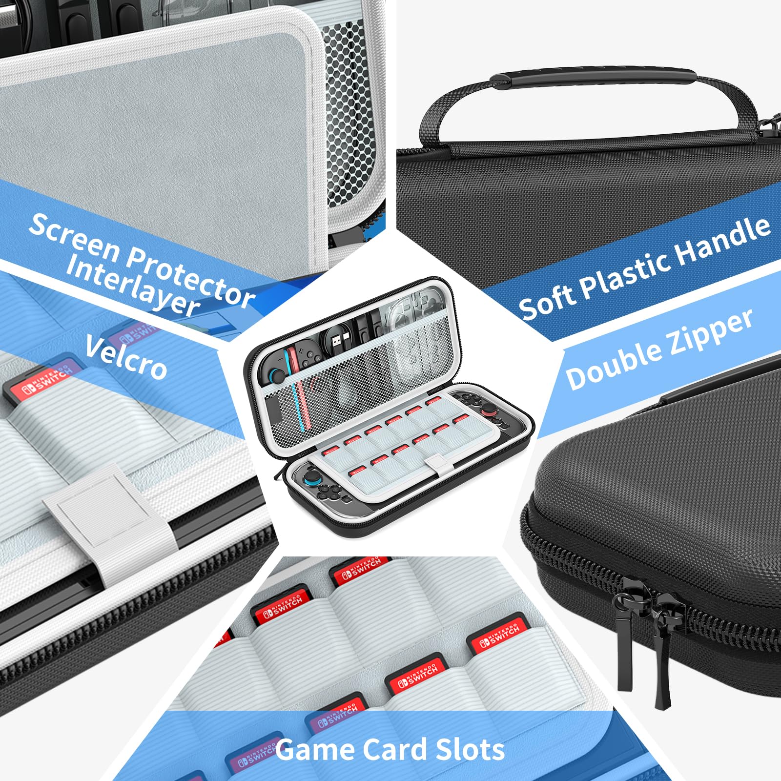 HEYSTOP [48 Pezzi] Custodia per Nintendo Switch 2 Bundle di Accessori con Switch 2 Cover Protettiva Dockable Switch 2 Pellicola Temperata,Switch 2 Racing Wheels Joycon Grip Cover per Switch 2