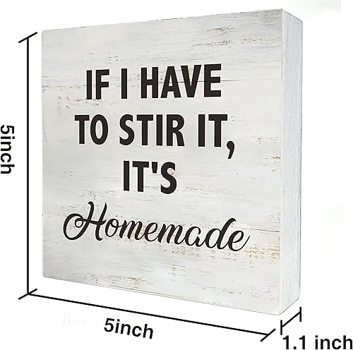 Miniatura 2 de Letrero de madera con texto en inglés "If I Have to Stir It, It's Homemade Kitchen Quote Wood" ("If I Have to Stir It, It's Homemade Kitchen Quote")