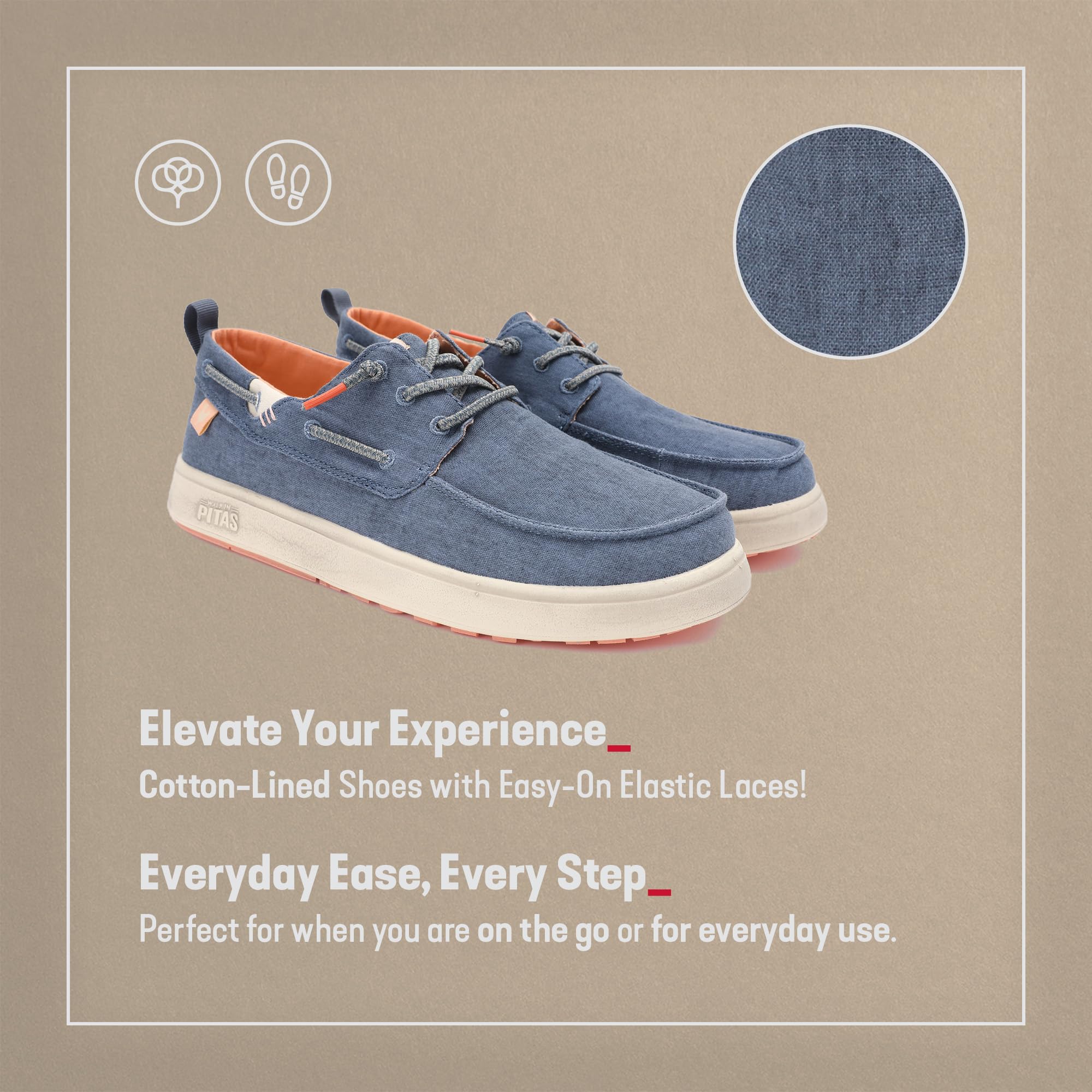PITAS | MAUI Flax | Mocasines de Hombre para el Verano | Zapatillas de Hombre | Náuticos de Hombre para el Verano | Deportivas y Zapatos de Walkinpitas
