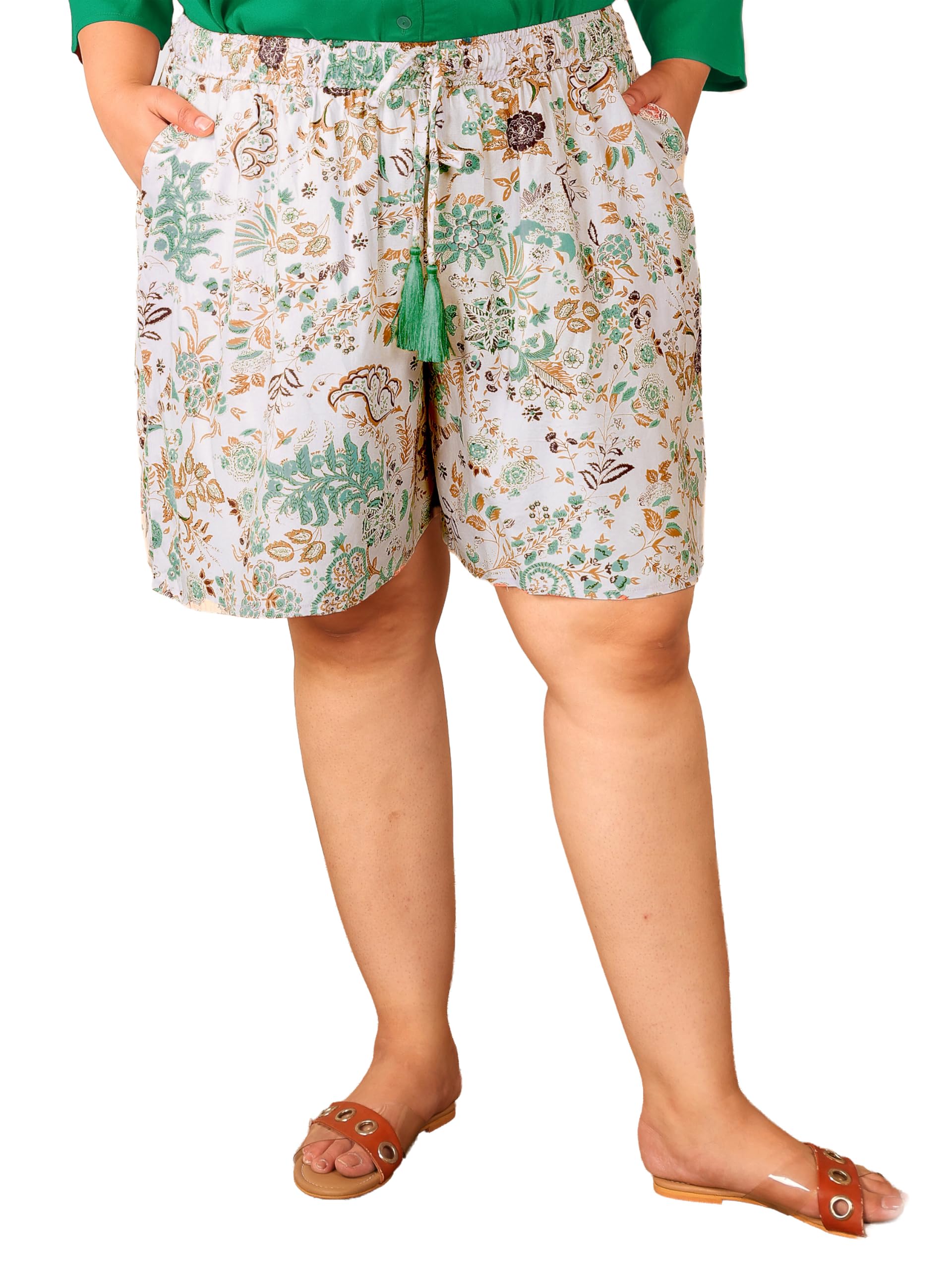 Indietoga Women's Printed Rayon Lounge Shorts (XL to 7XL)
