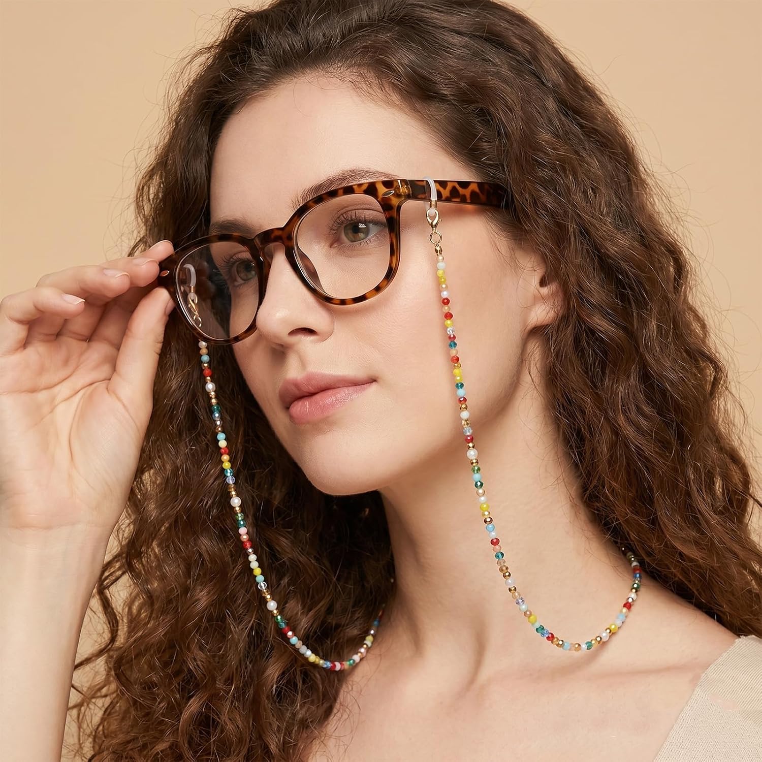 Beaded Eyeglass Chains, Stylish Eyeglass Chain for Women (Multicolor) | Sunglass Chain, Glasses Lanyard, Beaded Eye Glasses Strap Holders around Neck for Women