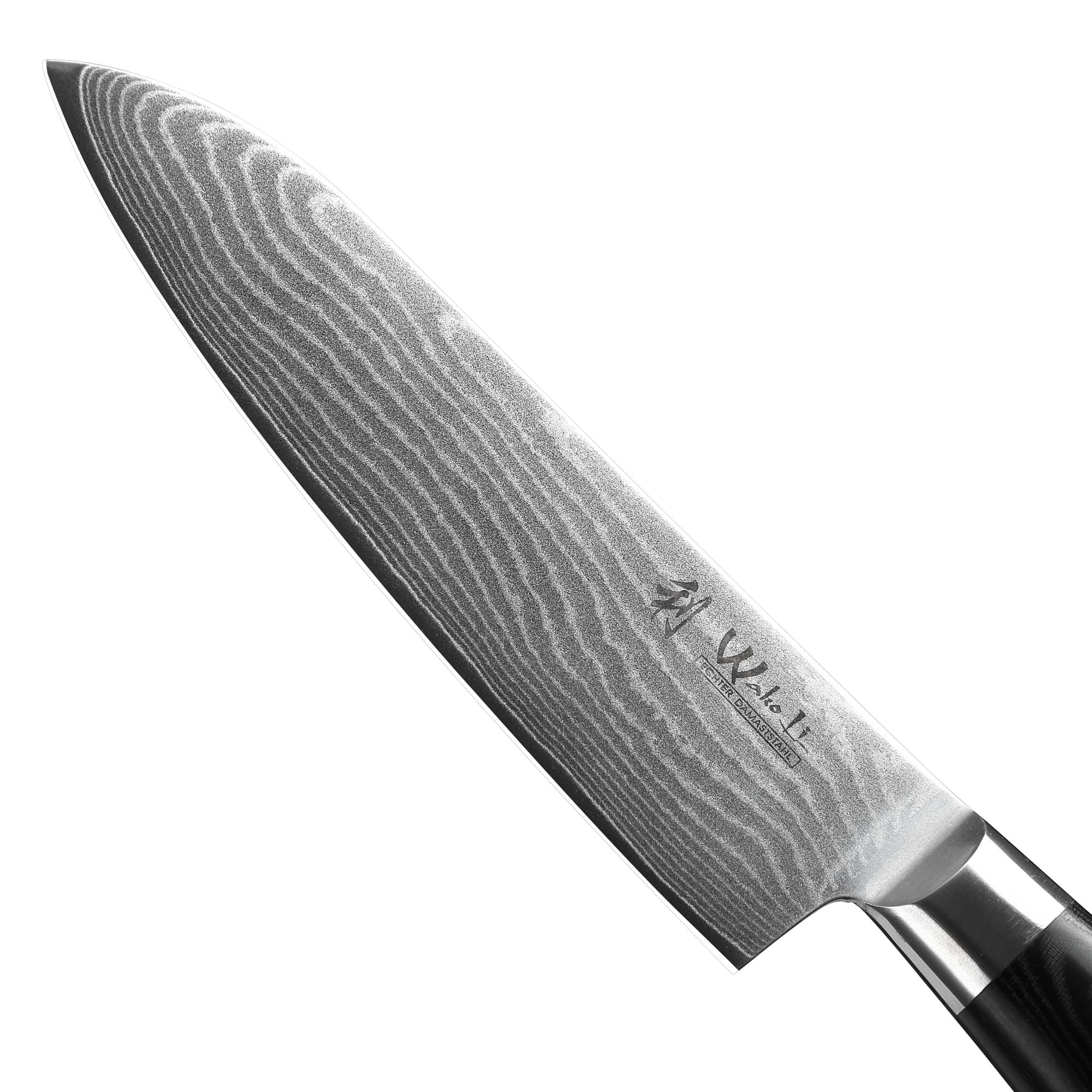 Wakoli Mikata 3-teiliges Messerset aus 67 Lagen Damaststahl mit VG10 Kern | Santoku, kleines Santoku und Officemesser; Micarta-Griffe, Geschenkbox, beidseitiger V-Schliff, für Fleisch, Fisch und Gemüse