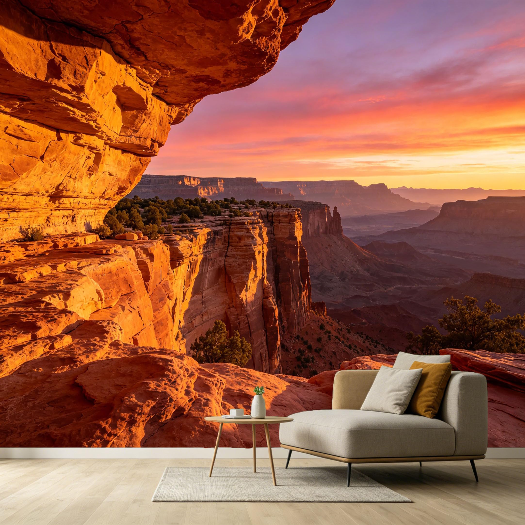 Custom Size Wall Murals Sunset Canyon Landscape Western Nature Rock Formation SelfAdhesive Wall Fabric Removable Large Wallpaper for Photo Living Room Interior Decor