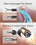 Bebird Earsight Plus Ear Wax Removal Tool Camera, Ear Cleaner with Flexible Wireless Ear Camera Otoscope, Painless Visual Ear Pick Tweezers Wax Remover, Portable Ear Cleaning Kit for Adults/Kids