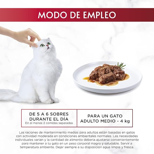Foto 8 de 8 de GOURMET Mon Petit, Comida Húmeda para Gato Adulto, Trocitos en Salsa, Surtido de Buey, Ternera y Cordero