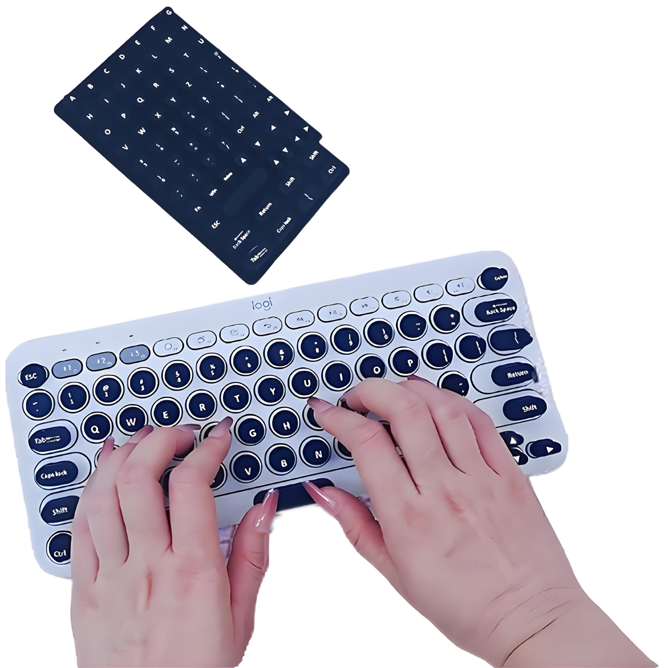 Calcomanías elevadas Se7enline para escribir en computadoras Apple con uñas largas 8