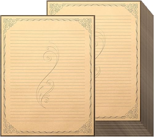 Epakh 200 hojas de papel de papelería con forro vintage, suministros estacionarios retro, álbum de recortes, papel con forro suelto para escribir