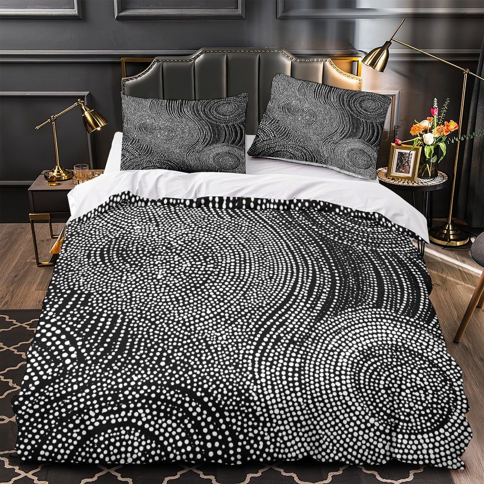 Art abstrait de chiens parure de lit colorée pour illuminer la chambre des ados et enfants
