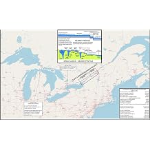 24"x36" Poster, Map of the Great Lakes Great Lakes Waterway St Lawrence Seaway depicting the entire length - Gallery Print