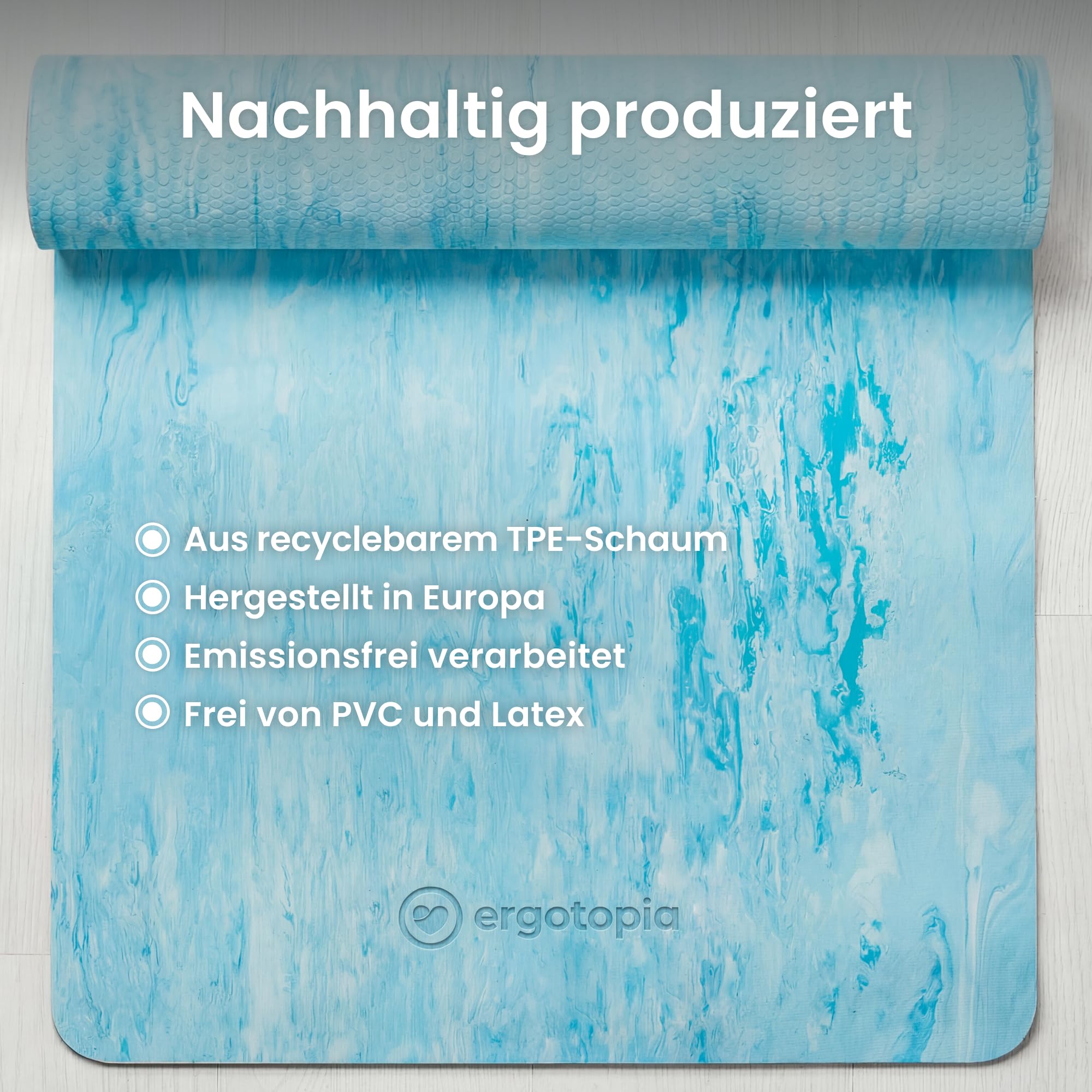 Ergotopia Yogamatte rutschfest – 5mm TPE Gymnastikmatte & Sportmatte für Pilates. gelenkschonende Fitnessmatte & Yoga Matte, Made in Spain, Schadstofffreie Isomatte, 185x60cm
