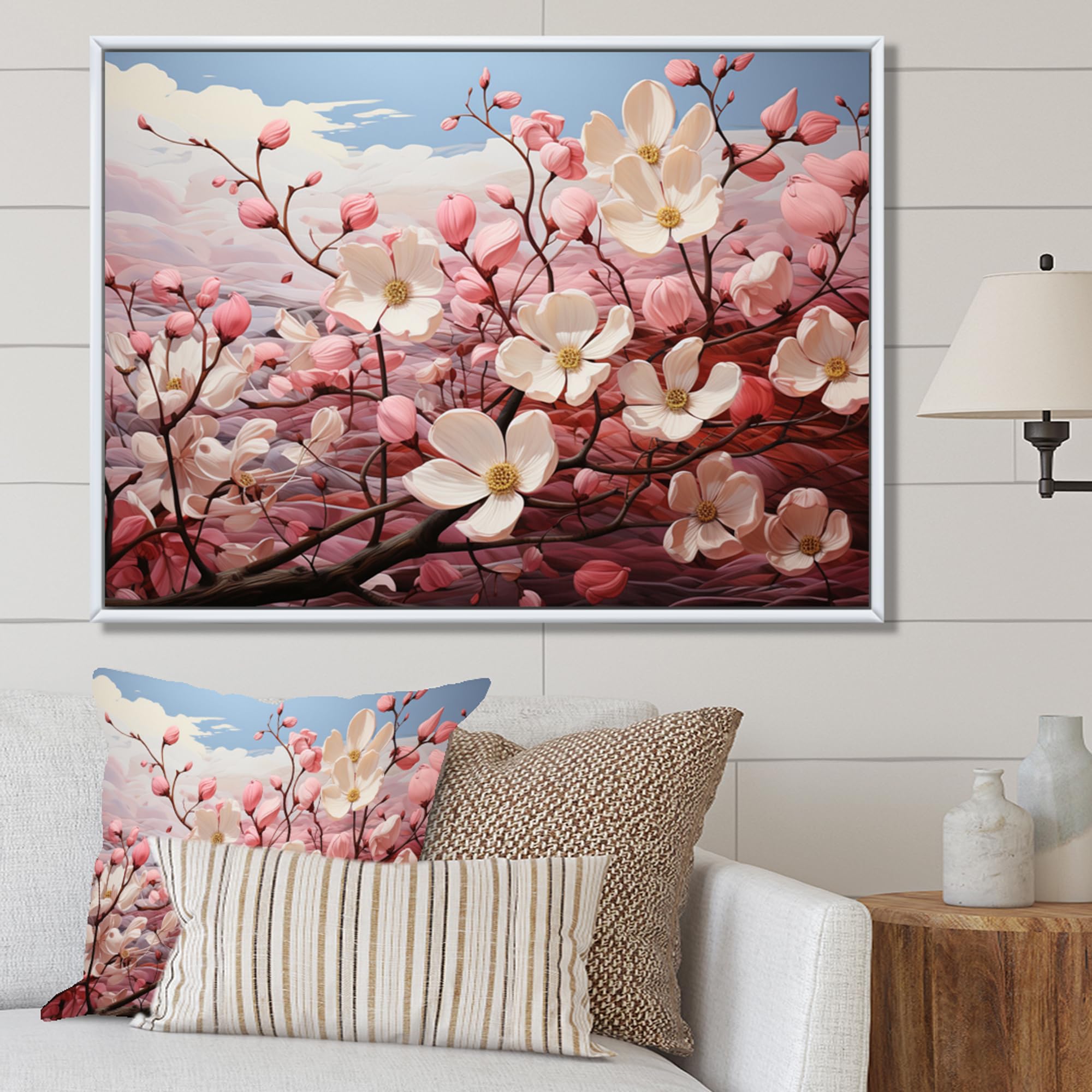 Amazon.com: Dogbrown framed wall Art, Dogbrown Dream Pink White