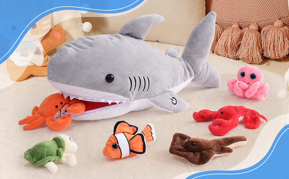 Amazon.com: G.C Light Up Shark Plush Toy Stuffed Animal Kids