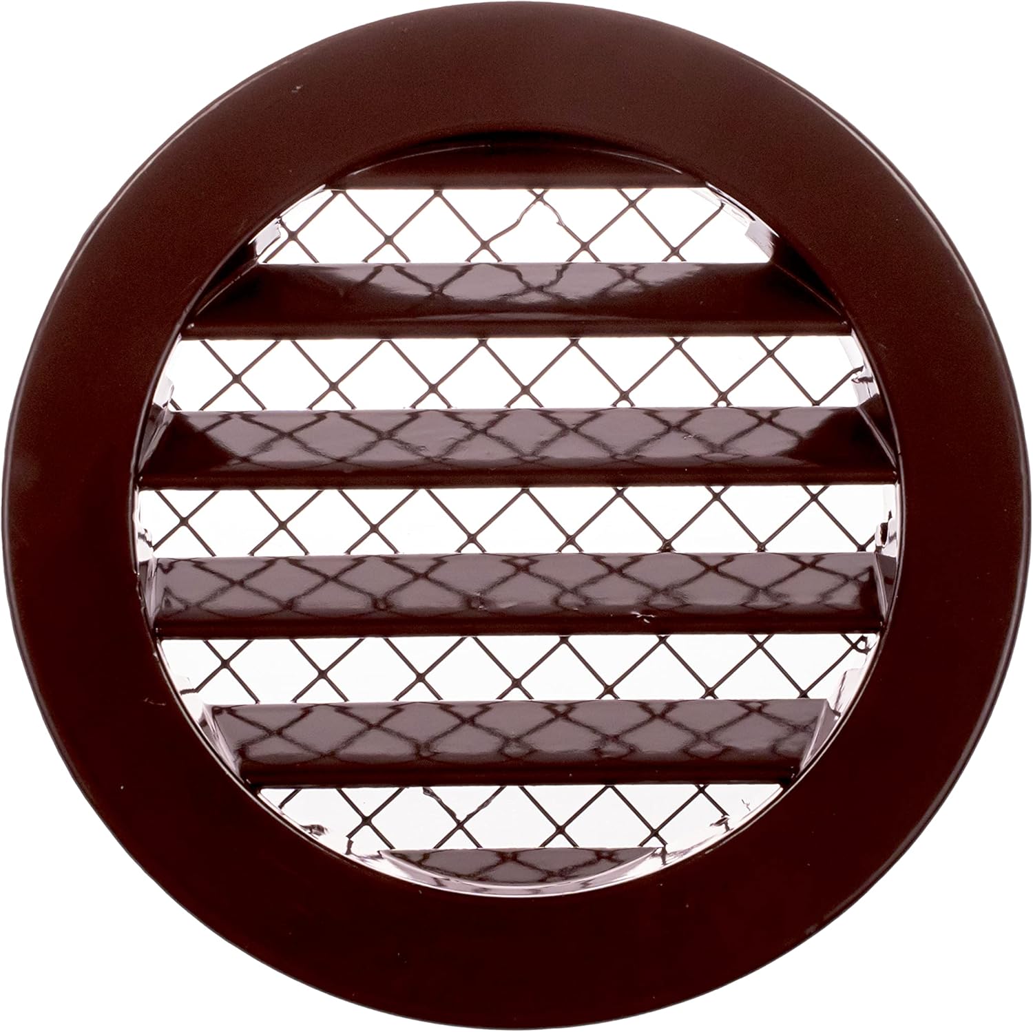 4" Brown Vent Cover Aluminum Industrial Round Air Vent Louver