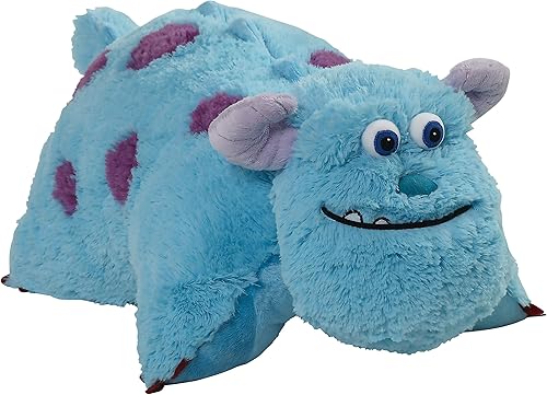 Pillow Pets Monsters Inc Sulley - Peluche de 16 pulgadas, juguete de peluche de la Universidad de Monsters de Disney, color azul
