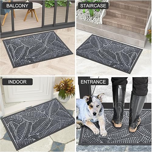 Miniatura 6 de Colorxy Tapete impermeable, resistente de goma natural para interiores, tapete antideslizante de perfil bajo para interiores y exteriores,