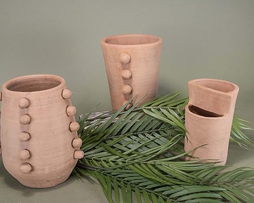 Miniatura 2 de Foreside Home and Garden Florero decorativo de terracota Osa con cuentas naturales