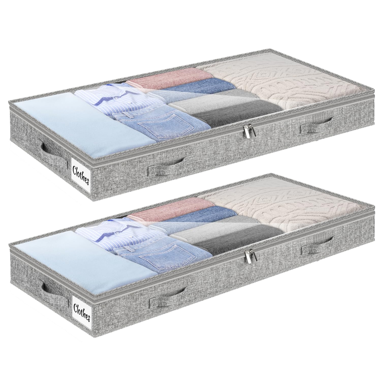 2PCS 2 borse in nylon intrecciato per armadio e biancheria – Grande capacità, con cerniera, organizer blu per vestiti stagionali | Leroy Merlin