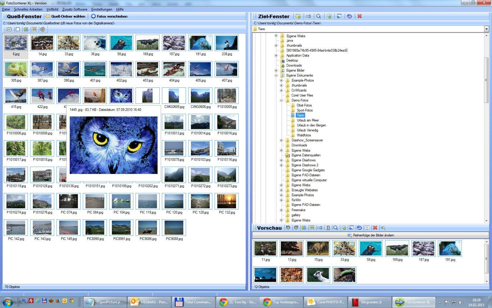 FotoSortierer XL (2026er Version) Fotoverwaltung, Foto Manager, Fotos sortieren, Fotos umbenennen, doppelte Bilder finden und doppelte Fotos löschen.