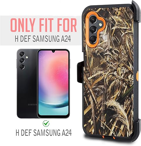 Miniatura 8 de Jackpotwireless - Funda para Samsung Galaxy A24 4G, de cuerpo completo, resistente, giratoria, con clip para cinturón, cubierta de doble capa,