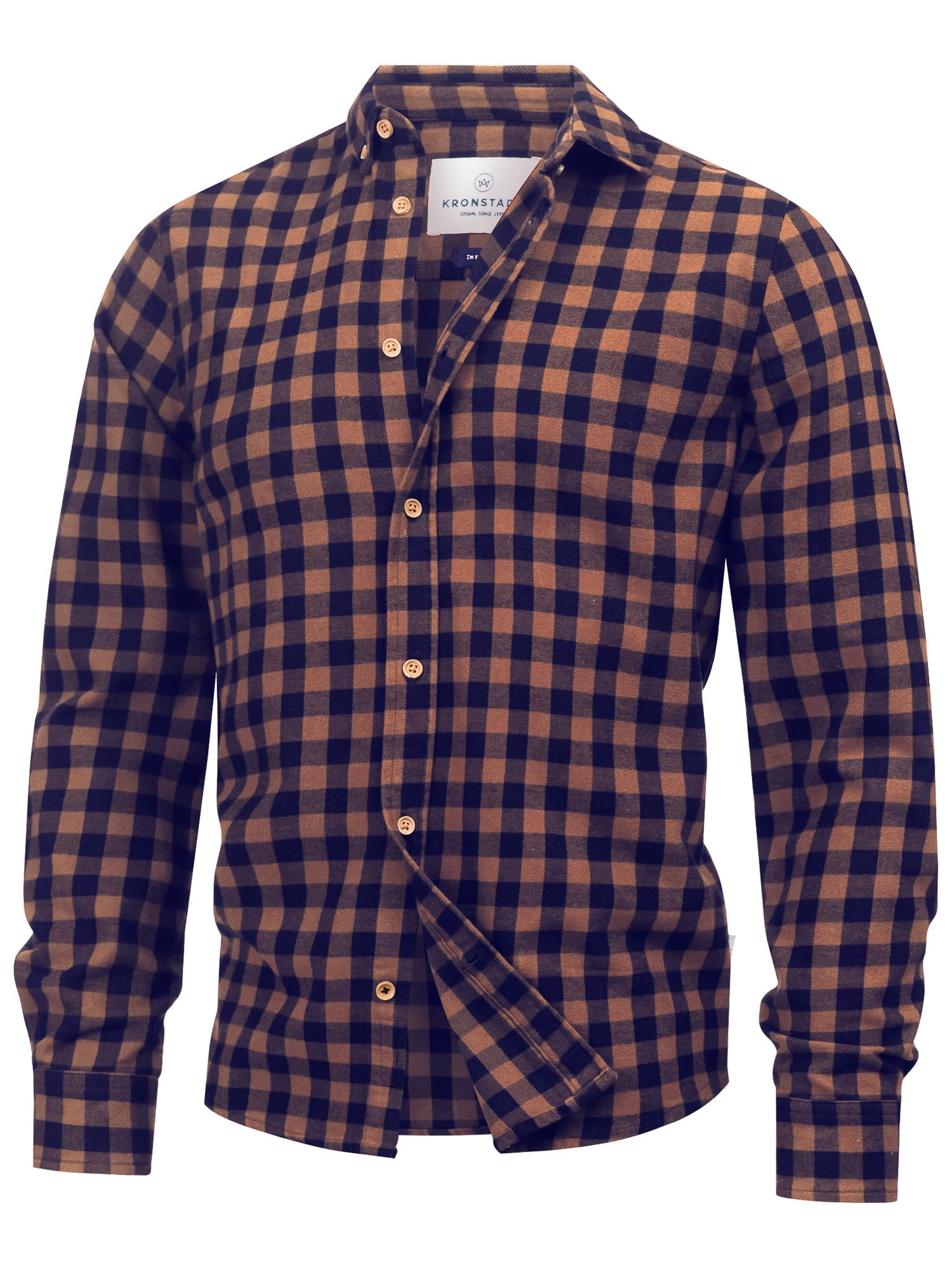 Kronstadt Uomini KSJohan Check Shirt | Camicia a Quadri in 100% Cotone con Colletto Button-Down