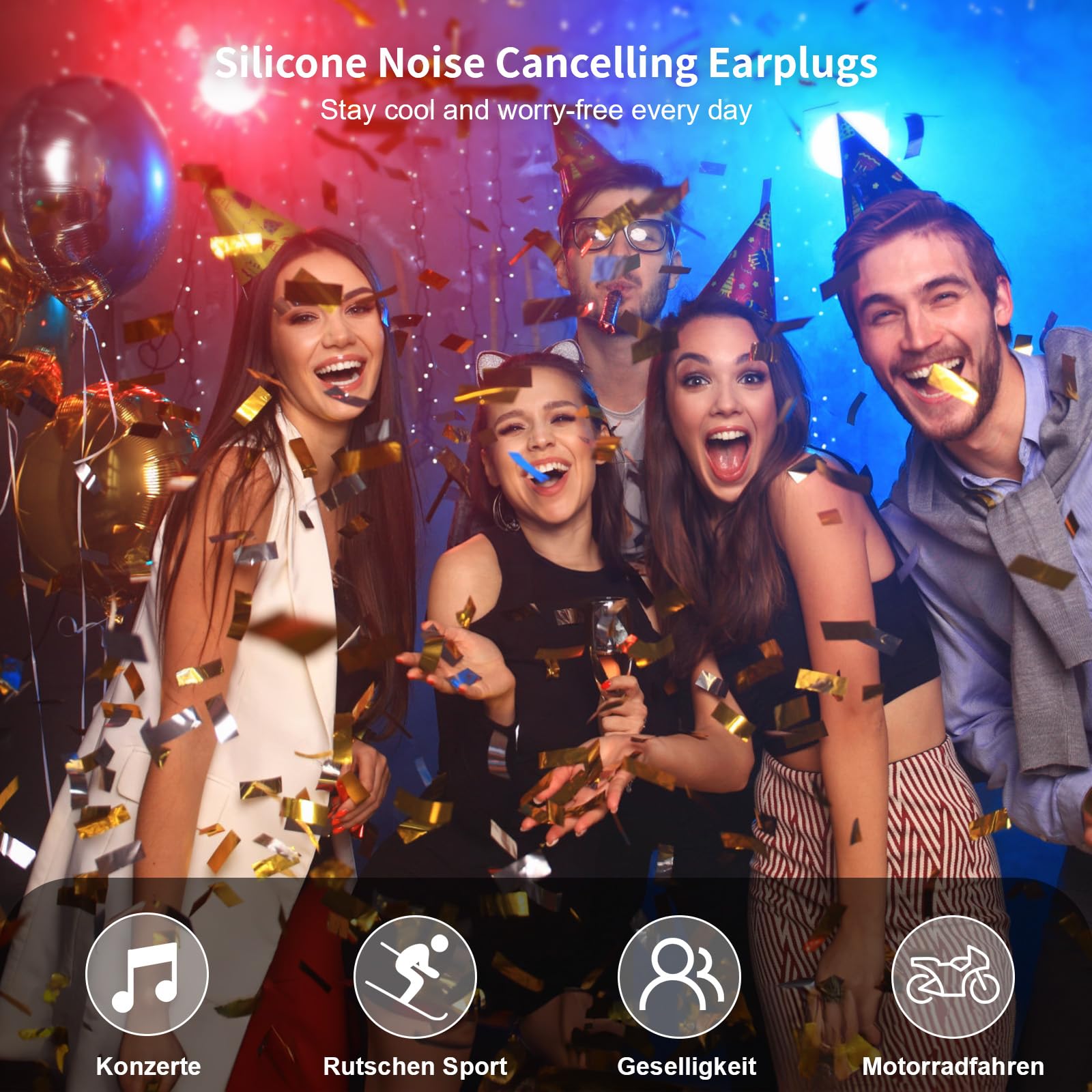 Bouchons d'Oreilles Réduction Bruit 35dB - Protection Auditive Professionnelle Pour Concerts, Travail & Sommeil - Haute Fidélité, Confort Maximal - 4 Tailles Incluses