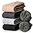 Velice Wool Socks for Women Merino Wool Boot Hiking Thick Thermal Warm Winter Crew Cushion Cozy Work Socks 5 Pairs(Black/Green/Grey/Beige/Light Grey)