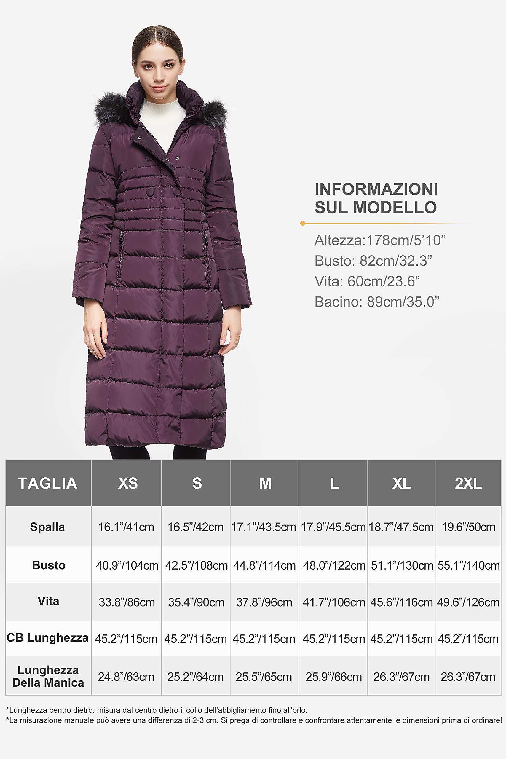 OROLAY Piumino da Donna con Cappotto Lungo Maniche Raglan con Cappuccio in Pelliccia