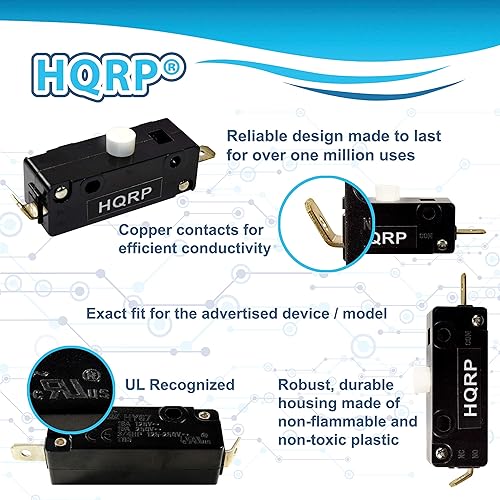Miniatura 6 de HQRP Interruptor de enclavamiento compatible con GE Hotpoint WD21X10261 J-108 WD21X0557 WD21X557 1263984 AP3994765 PS1481922 WD21X1O261
